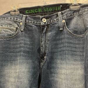 Cinch Sawyer Straight Leg Jeans 36x34 Distressed Wash